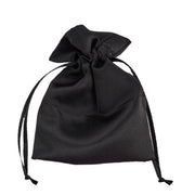L'Arcolaio Satin Bag 9x12 cm Confetti Holder Black – Elegant Bomboniere 12 Pcs