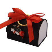 L'Arcolaio Box with Keychain Favors 7 x 5 cm Black Graduation Candy Box 1 Pc