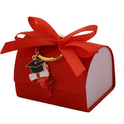 L'Arcolaio Box with Keyring Favor 7 x 5 cm Red Graduation Sugared Almonds Holder 1 pc