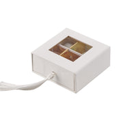 L'Arcolaio Fabric-Covered Tasting Box 8 x 8 x 4 cm White Sweet Holder 1 Pc