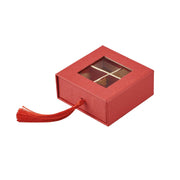 L'Arcolaio Fabric-Covered Tasting Box 8 x 8 x 4 cm Red Candy Holder 1 Pc