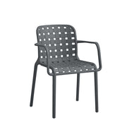 Ventotene Grey Polypropylene Chair with Armrests by L'Arcolaio