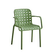 L'Arcolaio Ventotene Chair with Armrests Green Polypropylene