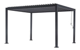 Pergola bioclimatica Vulcano 3x4 m antracite in alluminio, lamelle orientabili a manovella, garanzia 10 anni