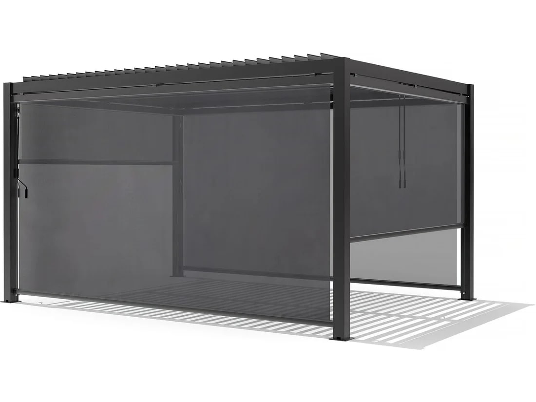 L'Arcolaio Self-Rolling Blackout Blind for Pergola, Textilene 3m Anthracite