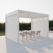 The Weaving Loom Self-Retracting Pergola Blackout Blind Textilene 4m White