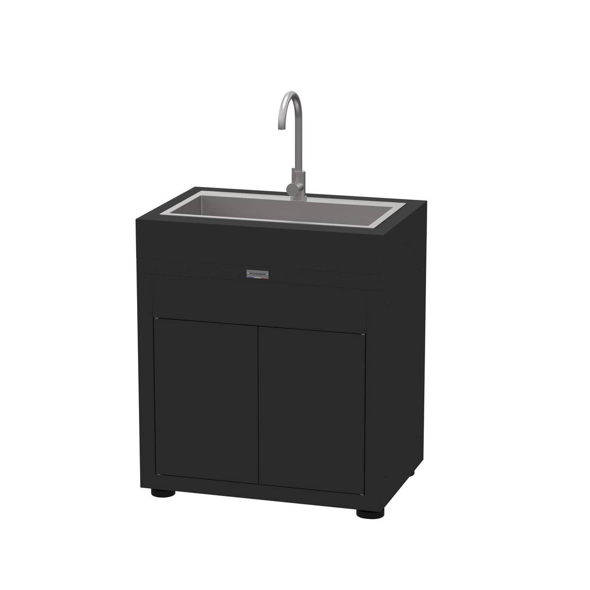 le marquier le marquier mobile cucina con lavabo e miscelatore integrato 80 x 55 cm nero modulo con lavello per plancha ean 3339380165793