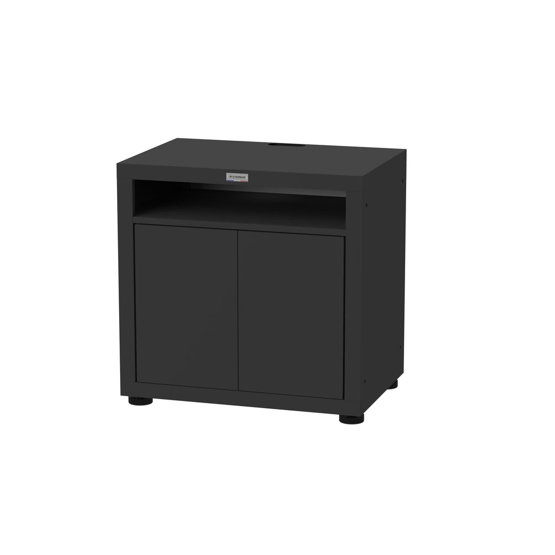 le marquier le marquier mobile piano di appoggio per piastra 80 x 55 cm nero supporto cucina con top nero ean 3339380165731