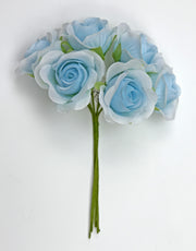 Line Two Elle Bouquet Flowers Pink Polyester D 3.5 Cm Light Blue 36 Pcs