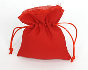 Linea Due Elle Fabric Bag with Pull 11 x 9 Cm Red 12 Pcs