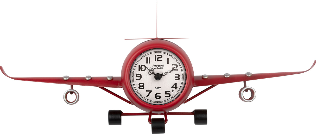 lowell lowell orologio aeroplano da tavolo o parete metallo 41 x 16 x 8 cm rosso ean 8008457715876