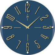Lowell Quartz Wall Clock MDF Glass D 39.40 cm Blue