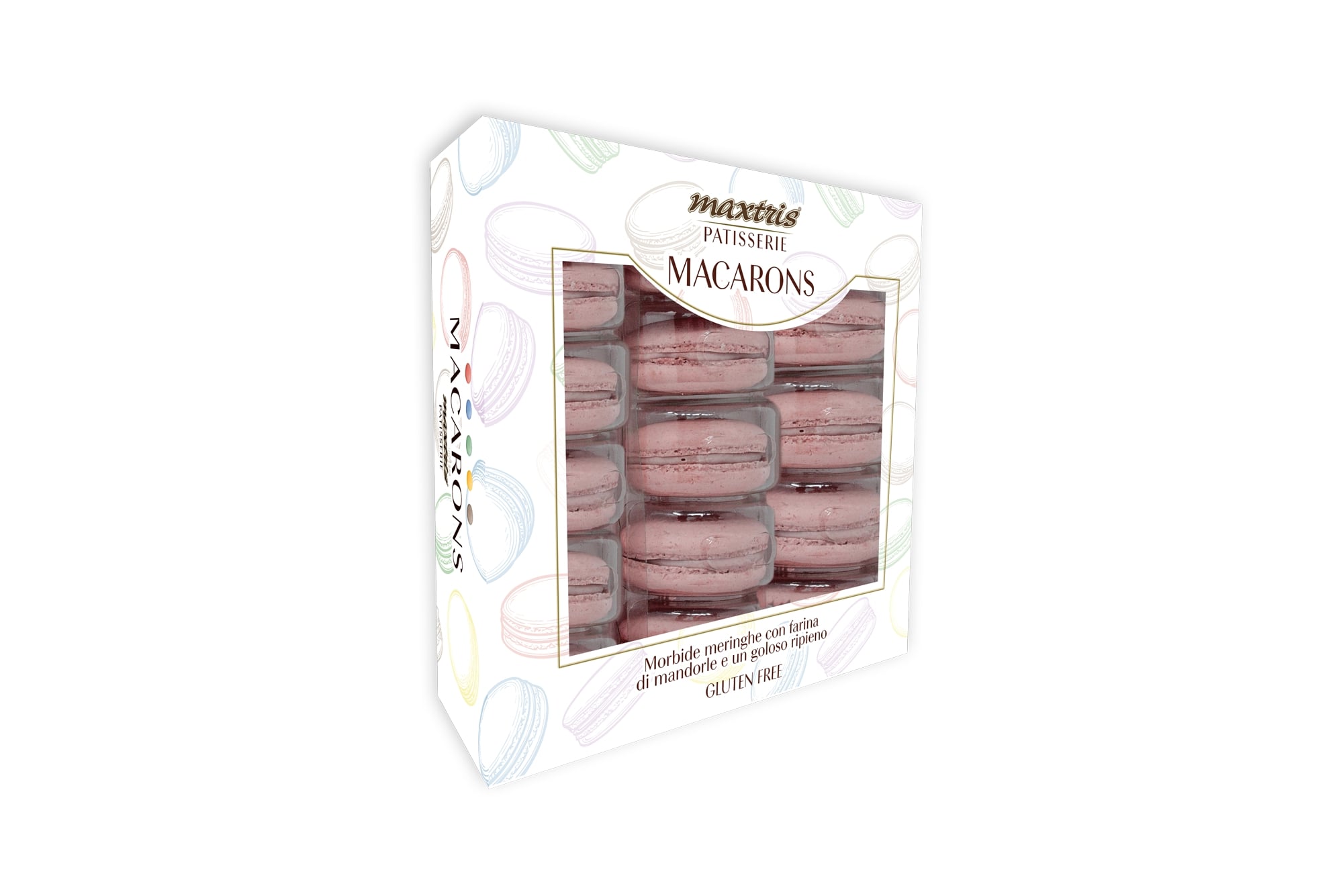 immagine-1-maxtris-macarons-yogurt-210-gr-colore-rosa-15-pz-ean-8022470866117