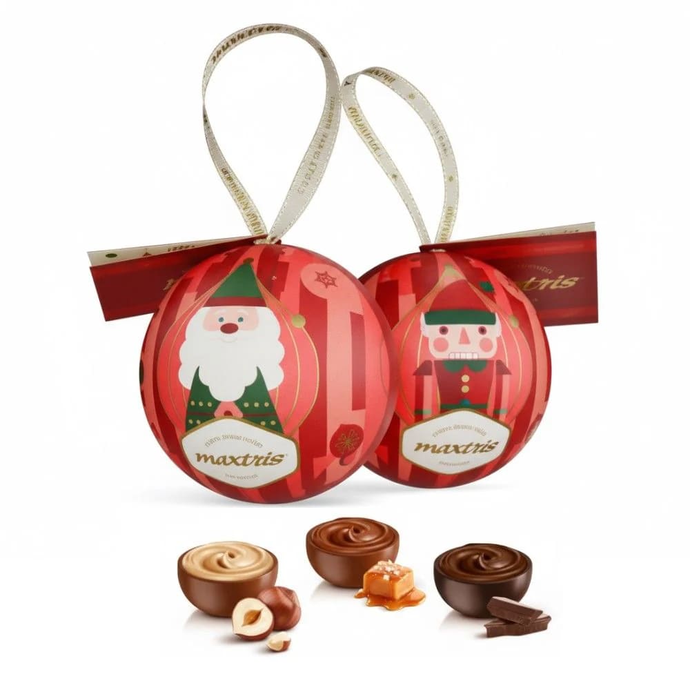 maxtris maxtris sfera di natale con praline di cioccolato assortite 100 gr ean 8022470877069