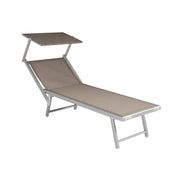 Moia Greenwood Sunbed Canopy Aluminum Textilene Taupe