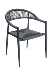 Moia Greenwood Armchair Milan Aluminum Grey Anthracite Rope