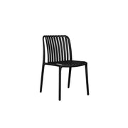 Moia Greenwood Como Anthracite Polypropylene Slat Stackable Chair