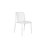 Moia Greenwood Como White Polypropylene Slat Stackable Chair