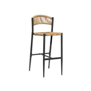 Moia Greenwood Stool Milan Anthracite Twist Wicker Straw Contract