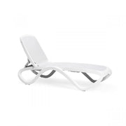 Nardi Omega White Stacking Sun Lounger with White Fabric