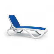 Nardi Omega Sunbed White Blue Canvas