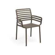 Nardi Doga Chair with Armrests Tobacco Polypropylene Stackable