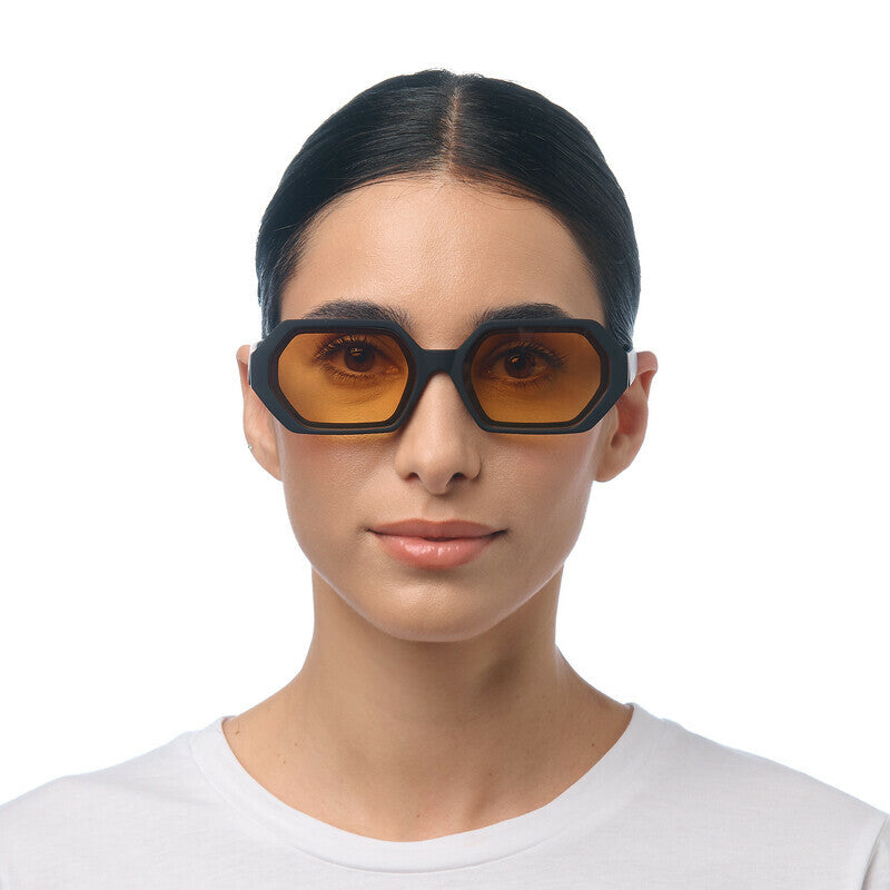 okkia okkia occhiale da sole premontato esagonale mod andrea soft touch black lenti yellow ean 8056211375620
