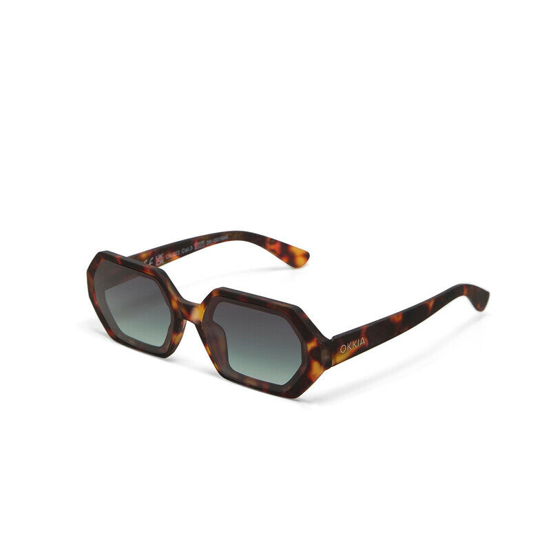 okkia okkia occhiale da sole premontato esagonale mod andrea soft touch havana lenti verde ean 8056211375583