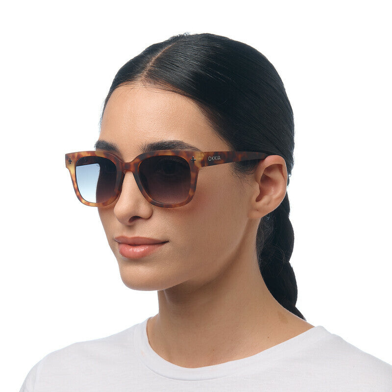 okkia okkia occhiale da sole premontato mod giovanni translucid sahara havana soft touch con lenti verde ean 8056211375316