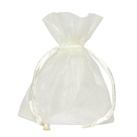 piovaccari piovaccari bustina organza portaconfetti con tirante raso h 12 x 9 cm cream 10 pz ean 8032622395259