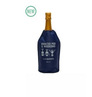 piu forty 40 piu forty 40 glacette win cooler raffredda bottiglie in nylon h 23 cm stampa esercizi per il weekend blue ean 8055773198395