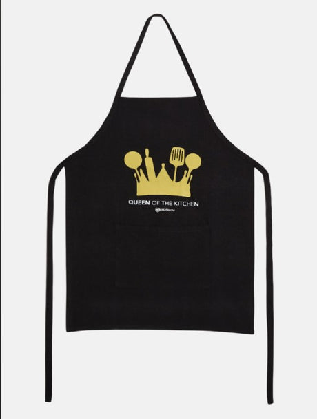 piu forty 40 piu forty 40 grembiule da cucina stampa queen of the kitchen nero scatola regalo ean 8058093544156