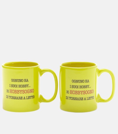 piu forty 40 piu forty 40 set 2 tazzine 12 cl ceramica stampa hobbysogno giallo ean 8055773193383