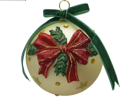 preziosa luxury home preziosa luxury home sfera natale in vetro champagne opaco e fiocco velluto 12 cm ean 8050264086984