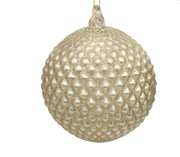 Preziosa Luxury Home Glass Christmas Ball with Geometric Decorations D 10 Cm Natural