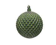 Preziosa Luxury Home Glass Christmas Ball with Geometric Decorations D 10 Cm Green