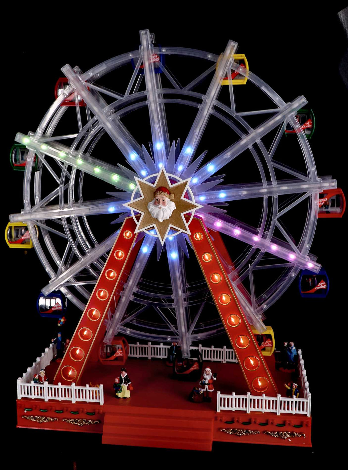 regalo italiano regalo italiano giostra natale con 100 led 57 x 25 cm h 64 cm rosso ean 8057586155251