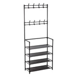 regalo italiano regalo italiano mensoliera con 8 appendiabiti e 4 ripiani 60 x 26 cm h 170 cm scaffale multiuso salvaspazio ean 8057586113541