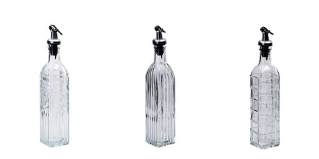 regalo italiano regalo italiano oliera acetiera ass con tappo acciaio 500 ml h 30 cm 6 x 6 cm vetro trasparente 1 pz ean 8057586201705