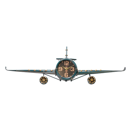 regalo italiano regalo italiano orologio da appoggio aereo vintage in metallo verde 143x28x46 cm decorazione industriale ean 8057586191952