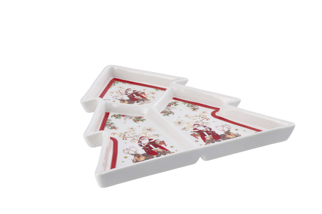 regalo italiano regalo italiano piatto forma albero natale 30 x 295 cm bianco rosso ean 8057586037205