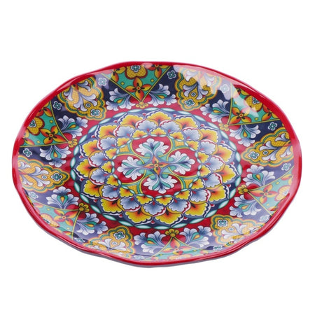 regalo italiano regalo italiano piatto piano rian in melamina d 28 cm h 3 cm rosso blu ean 8057586160583