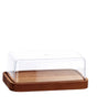 regalo italiano regalo italiano portaformaggio plastica con base legno 18 x 12 cm h 7 cm ean 8021785755574