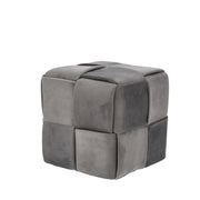 Ad Trend Grey Velvet Pouf 37 x 37 cm H 37 cm – Modern Design Storage Ottoman Home Decor