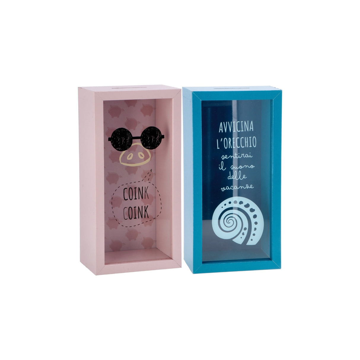 regalo italiano regalo italiano salvadanaio in mdf e vetro 13 x 8 cm h 25 cm ass porta risparmi decorativo moderno 1 pz ean 8057586123687