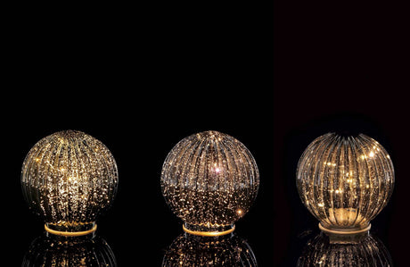 regalo italiano regalo italiano sfera natale vetro ass con 12 led d 15 cm oro 1 pz ean 8057586077584