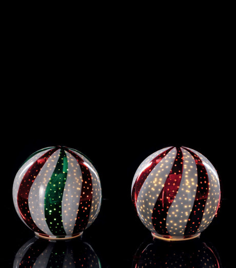 regalo italiano regalo italiano sfera natale vetro ass con led 15 cm bianco rosso verde 1 pz ean 8057586077522