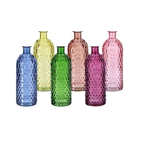 regalo italiano regalo italiano vaso in vetro modello bottiglia decorativa d 85 cm h 26 cm 6 colori assortiti 1 pz ean 8057586023628