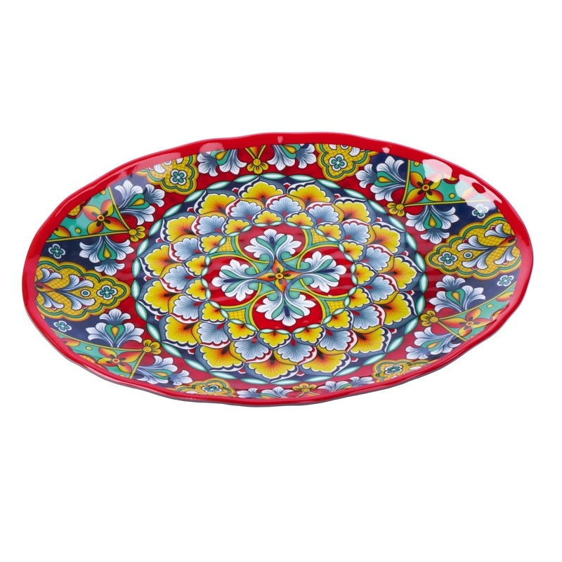 regalo italiano regalo italiano vassoio ovale rian in melamina 40 x 30 cm h 3 cm rosso blu ean 8057586160606