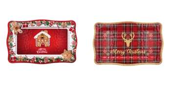 regalo italiano regalo italiano vassoio rettangolare decoro natale melamina ass 36 x 23 cm h 2 cm rosso ean 8021785829367